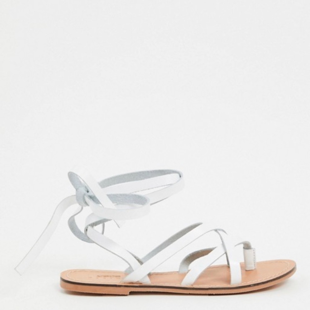 ASOS strappy leather sandal in white (Brand New)
